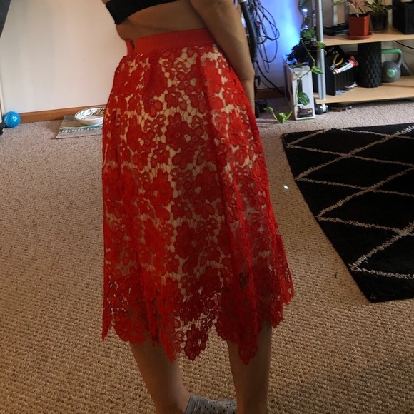 Red Floral Skirt - Picture 7 of 7